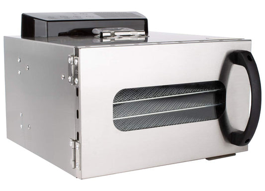 Beeketal 'BDA-15' Dörrautomat aus Edelstahl mit 10 Etagen, Zeitschaltuhr (max. 24h), einstellbarer Temperatur (30-90 °C) und LED Bedienfeld - Profi Gastro Dörrgerät inkl. 10 Einlegegitter